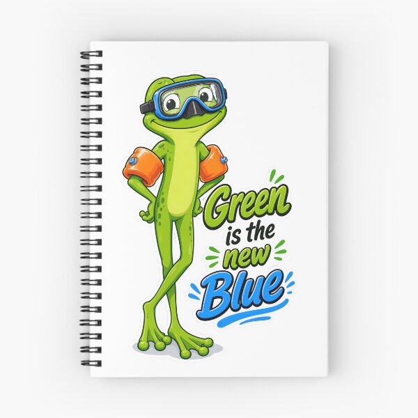 Item preview, Green Is the New Blue – Swim Gear Frog Cartoon designed and sold by Halbeskilo.
