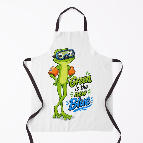 Item preview, Green Is the New Blue – Swim Gear Frog Cartoon designed and sold by Halbeskilo.