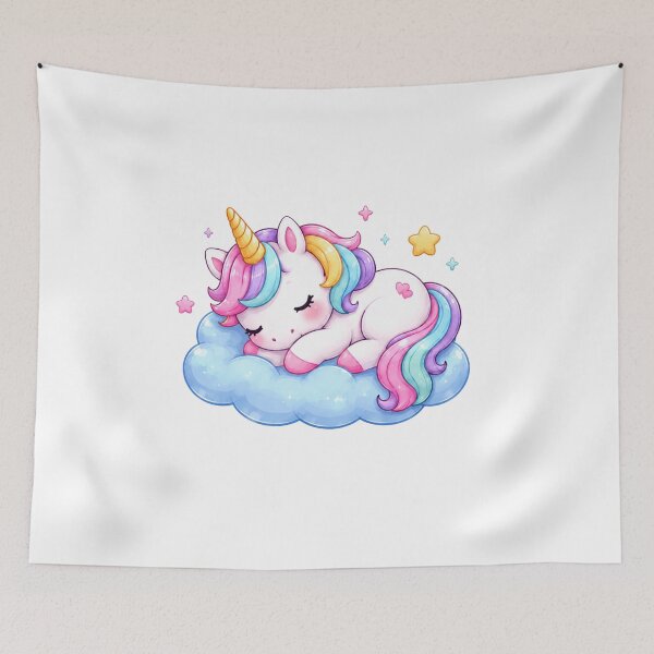 Item preview, Sleeping Rainbow Unicorn on Blue Dream Cloud designed and sold by MySthore.