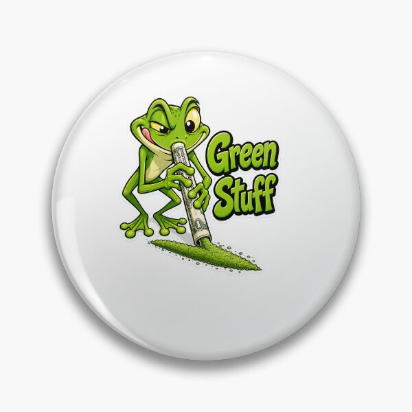 Item preview, Green Stuff – Money & Mischief Frog Cartoon designed and sold by Halbeskilo.