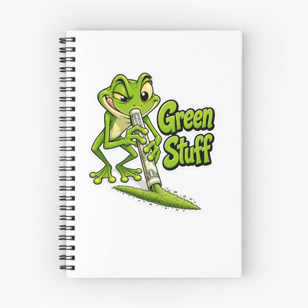 Item preview, Green Stuff – Money & Mischief Frog Cartoon designed and sold by Halbeskilo.
