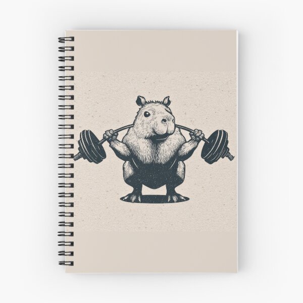 Item preview, Capybara lifting weights in gym designed and sold by anytka.