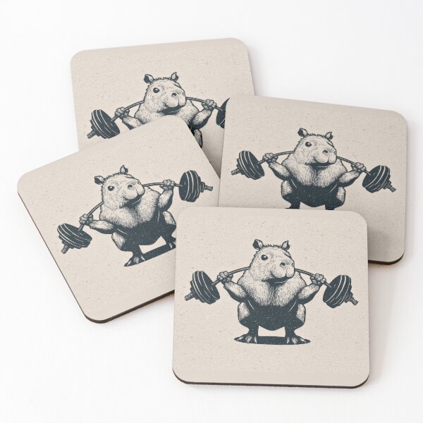 Item preview, Capybara lifting weights in gym designed and sold by anytka.