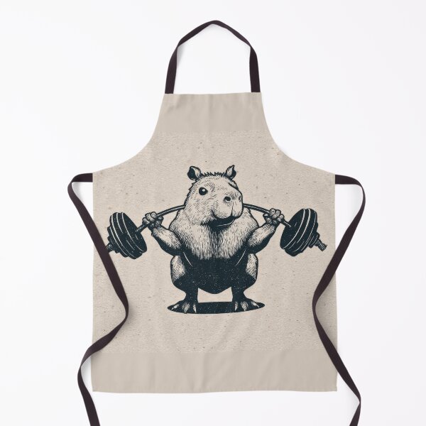 Item preview, Capybara lifting weights in gym designed and sold by anytka.