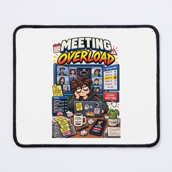 Item preview, Meeting Overload – Retro Pixel Work Meeting Humor designed and sold by Mad Factory Designs.