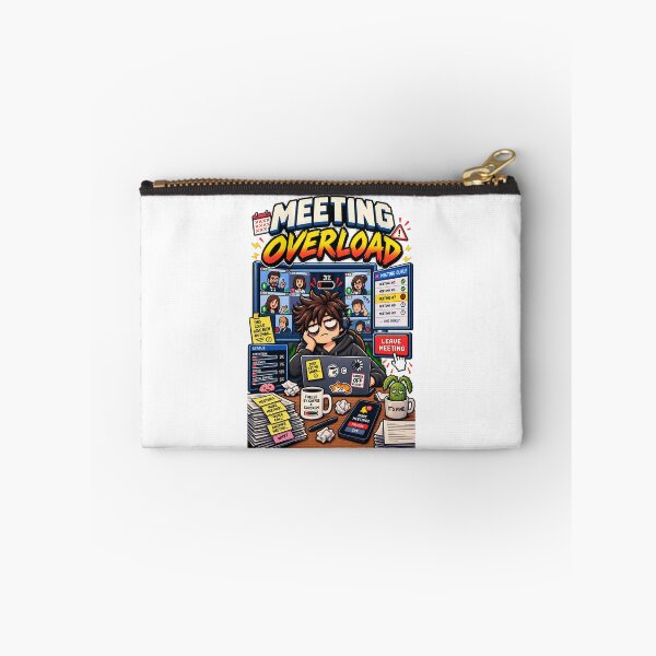 Item preview, Meeting Overload – Retro Pixel Work Meeting Humor designed and sold by Mad Factory Designs.