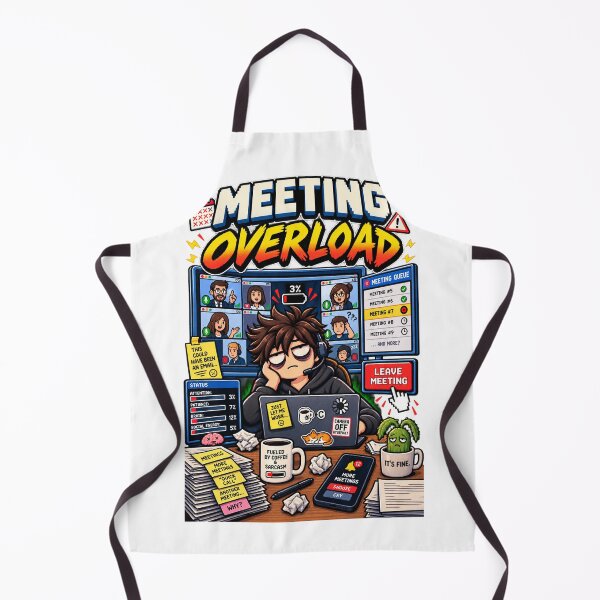 Item preview, Meeting Overload – Retro Pixel Work Meeting Humor designed and sold by Mad Factory Designs.