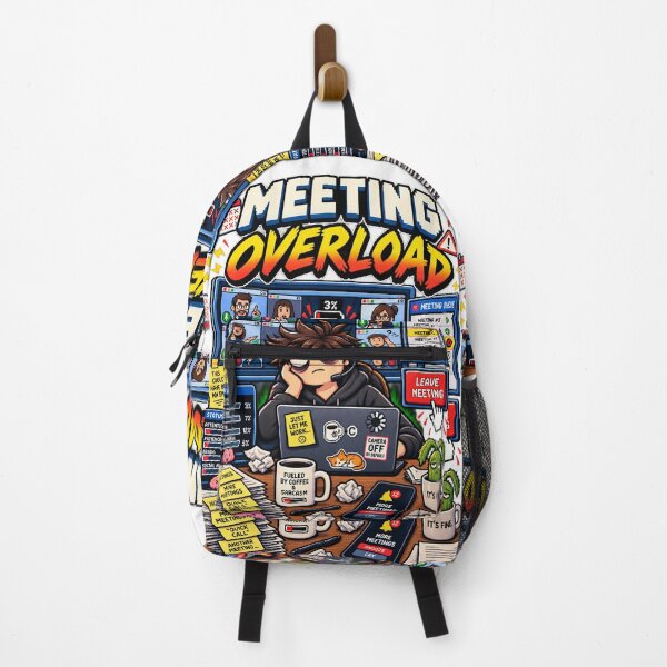 Item preview, Meeting Overload – Retro Pixel Work Meeting Humor designed and sold by Mad Factory Designs.