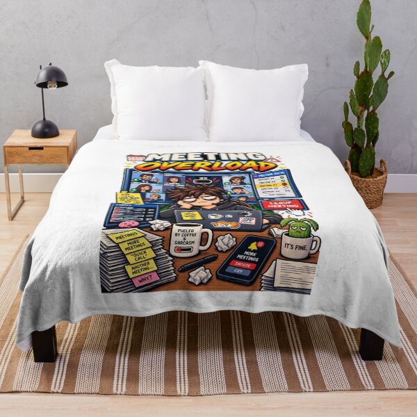 Item preview, Meeting Overload – Retro Pixel Work Meeting Humor designed and sold by Mad Factory Designs.
