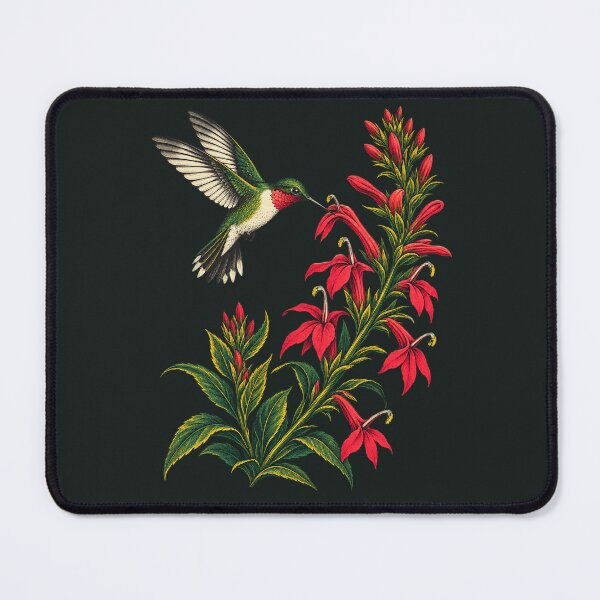 Item preview, Ruby Throated Hummingbird and Cardinal Flower designed and sold by VoyteksDesigns.
