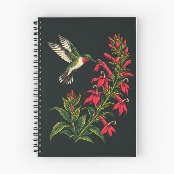 Item preview, Ruby Throated Hummingbird and Cardinal Flower designed and sold by VoyteksDesigns.