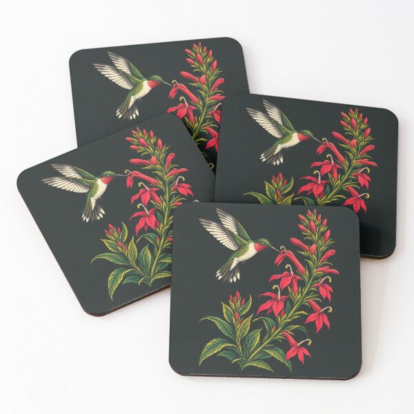 Item preview, Ruby Throated Hummingbird and Cardinal Flower designed and sold by VoyteksDesigns.