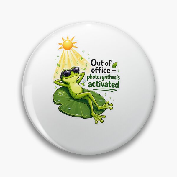 Item preview, Out of Office – Photosynthesis Activated Frog Cartoon designed and sold by Halbeskilo.