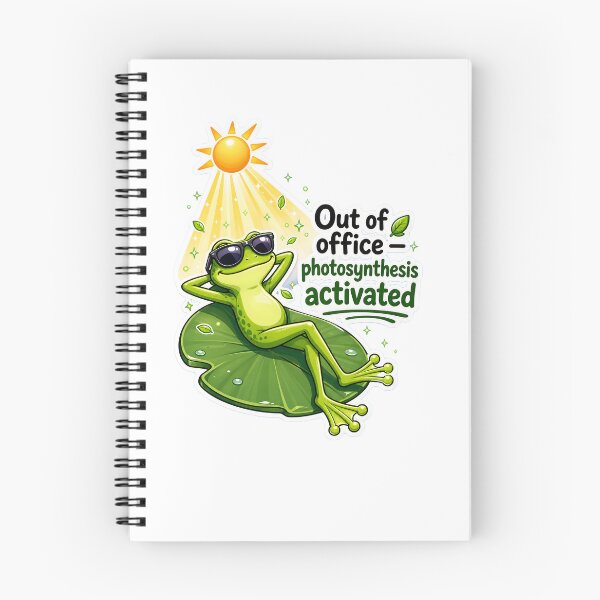 Item preview, Out of Office – Photosynthesis Activated Frog Cartoon designed and sold by Halbeskilo.