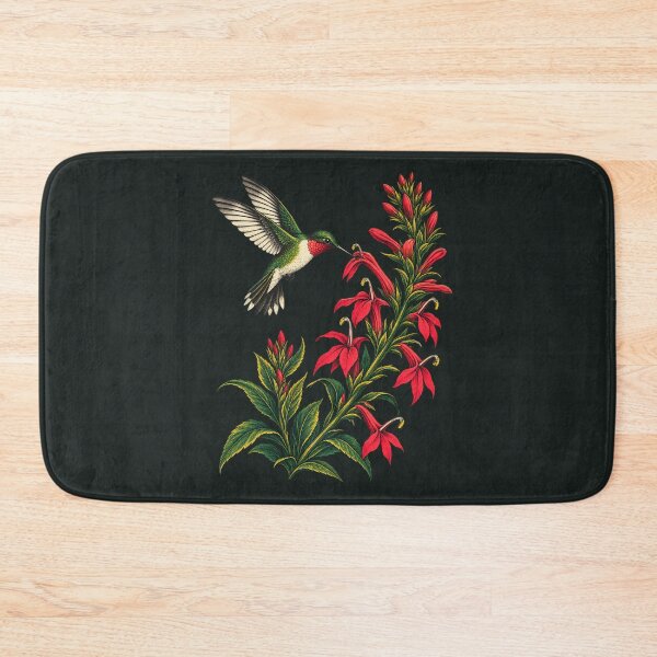 Item preview, Ruby Throated Hummingbird and Cardinal Flower designed and sold by VoyteksDesigns.