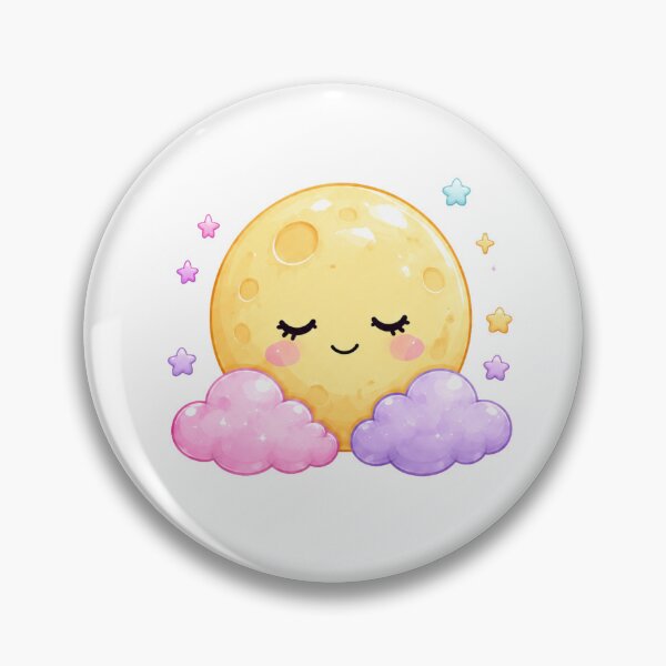 Item preview, Cute Full Moon Face with Pastel Clouds designed and sold by MySthore.