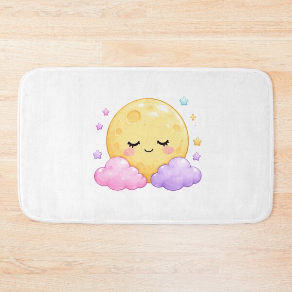 Item preview, Cute Full Moon Face with Pastel Clouds designed and sold by MySthore.