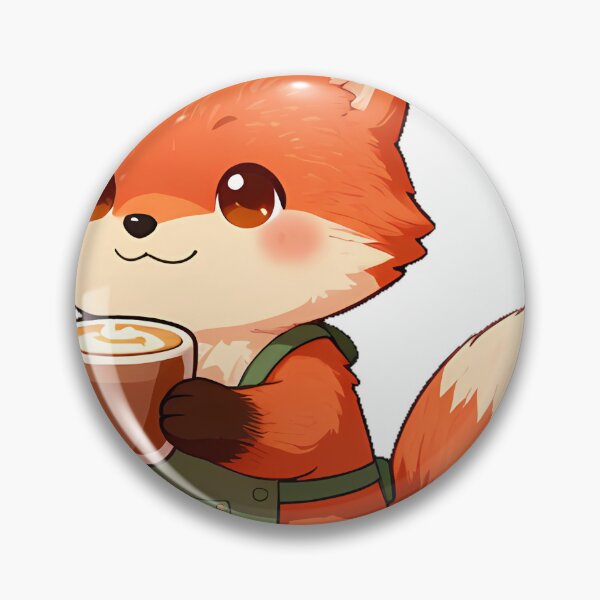Item preview, Cute Fox Barista with Hazelnut Mocha Coffee Icon designed and sold by pumsquare.
