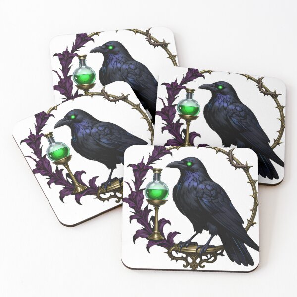 Item preview, Gothic Raven Belladonna Flask designed and sold by IllumeInk.