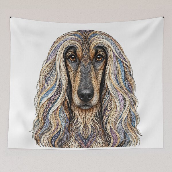 Item preview, Intricate Afghan Hound designed and sold by PaintedbyCarol.