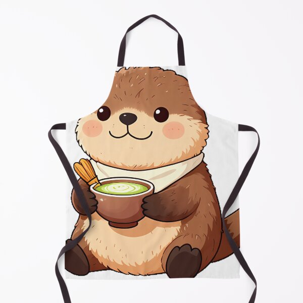 Item preview, Cute Sea Otter Barista with Matcha Green Tea Latte Icon designed and sold by pumsquare.