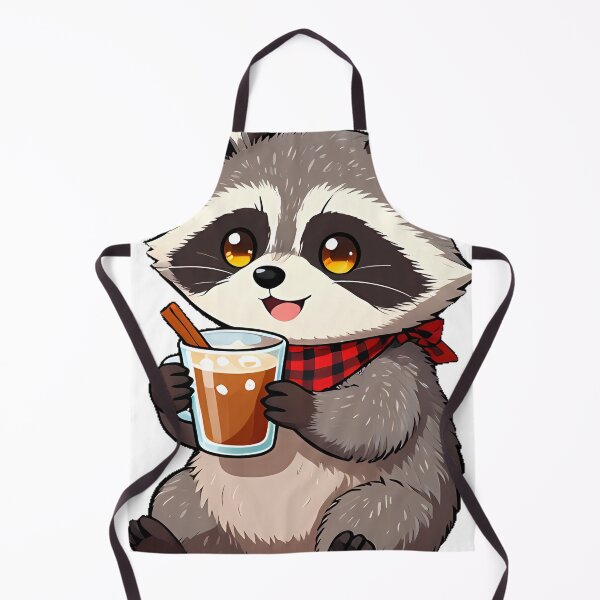 Item preview, Cute Raccoon Barista with Iced Chai Tea Latte Icon designed and sold by pumsquare.
