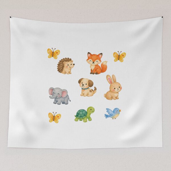 Item preview, Cute Woodland Animals & Butterflies Watercolor Clipart designed and sold by trendspatterns.