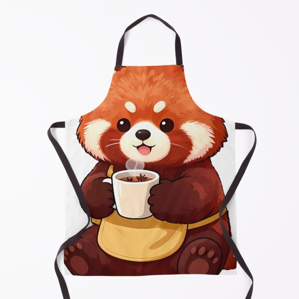 Item preview, Cute Red Panda Barista with Spiced Vanilla Chai Icon designed and sold by pumsquare.