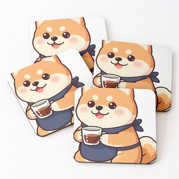 Item preview, Cute Shiba Inu Barista with Drip Pour-Over Coffee Icon designed and sold by pumsquare.