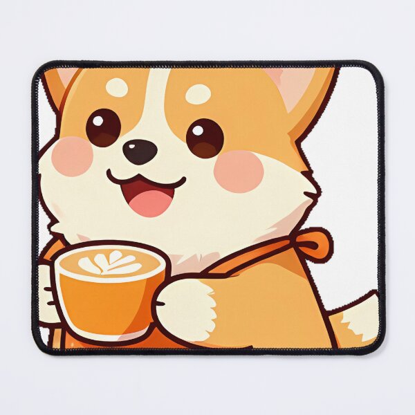 Item preview, Cute Corgi Barista with Pumpkin Spice Flat White Icon designed and sold by pumsquare.