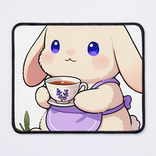 Item preview, Cute Fluffy Bunny Barista with Lavender Earl Grey Tea Icon designed and sold by pumsquare.