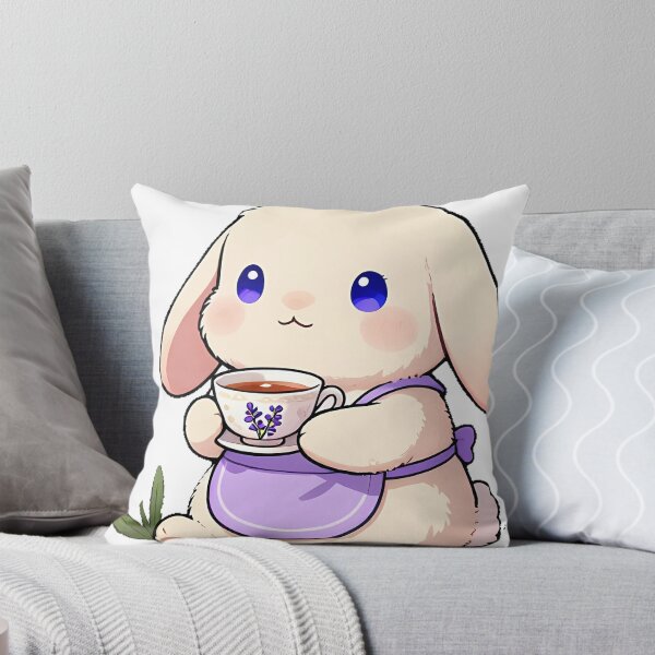 Item preview, Cute Fluffy Bunny Barista with Lavender Earl Grey Tea Icon designed and sold by pumsquare.