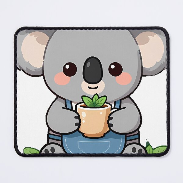 Item preview, Cute Koala Barista with Eucalyptus Herbal Tea Icon designed and sold by pumsquare.