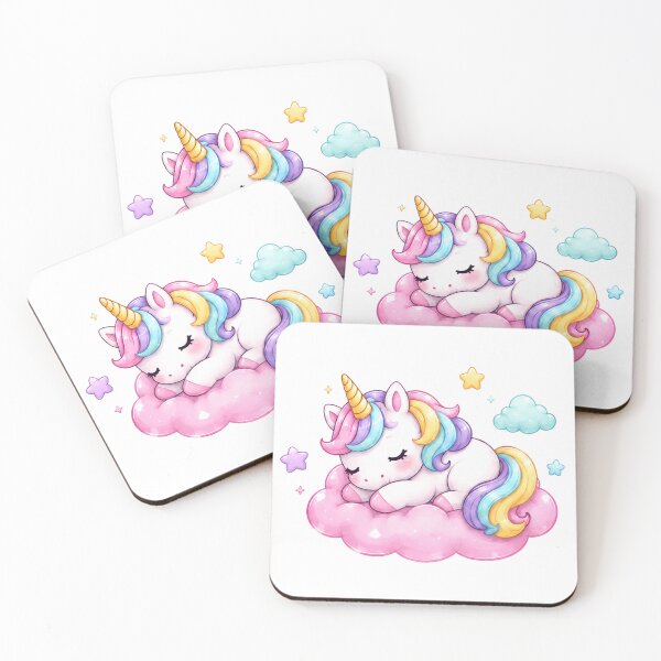 Item preview, Sleeping Pastel Unicorn on Pink Dream Cloud designed and sold by MySthore.