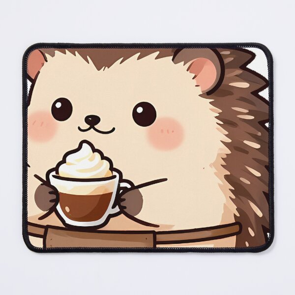 Item preview, Cute Hedgehog Barista with Espresso Con Panna Icon designed and sold by pumsquare.