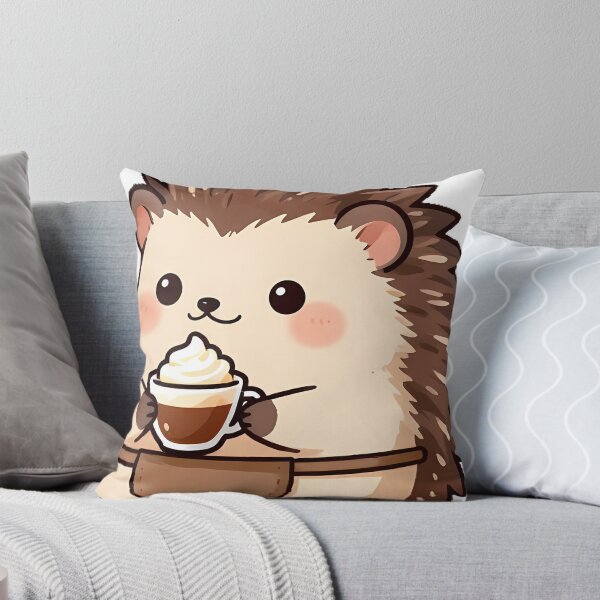 Item preview, Cute Hedgehog Barista with Espresso Con Panna Icon designed and sold by pumsquare.