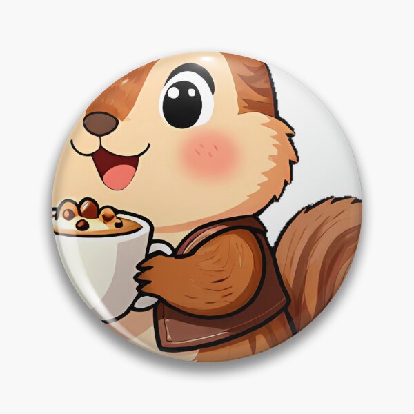 Item preview, Cute Chipmunk Barista with Roasted Chestnut Latte Icon designed and sold by pumsquare.