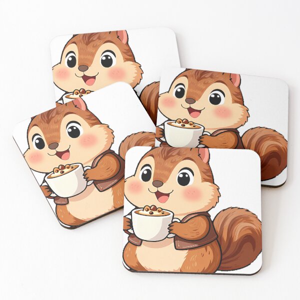 Item preview, Cute Chipmunk Barista with Roasted Chestnut Latte Icon designed and sold by pumsquare.