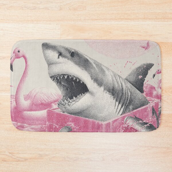 Item preview, Shark and flamingos in pink water designed and sold by anytka.