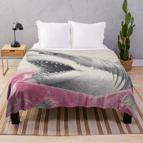Item preview, Shark and flamingos in pink water designed and sold by anytka.