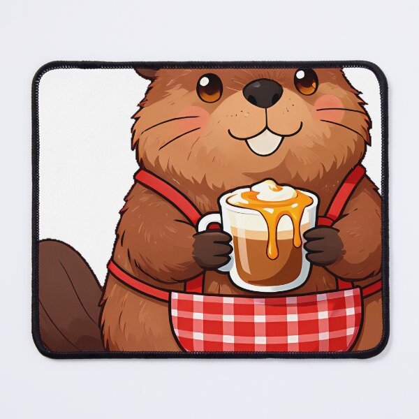 Item preview, Cute River Beaver Barista with Maple Pecan Latte Icon designed and sold by pumsquare.