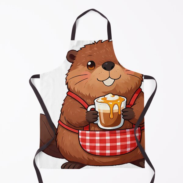 Item preview, Cute River Beaver Barista with Maple Pecan Latte Icon designed and sold by pumsquare.