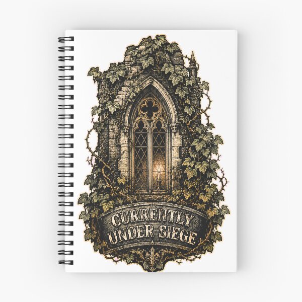 Item preview, Currently Under Siege | Gothic Tower Window Design | Castlecore Dark Academia Art | Vintage Engraving Illustration | Cozy Gothic Gift designed and sold by Print Loft.