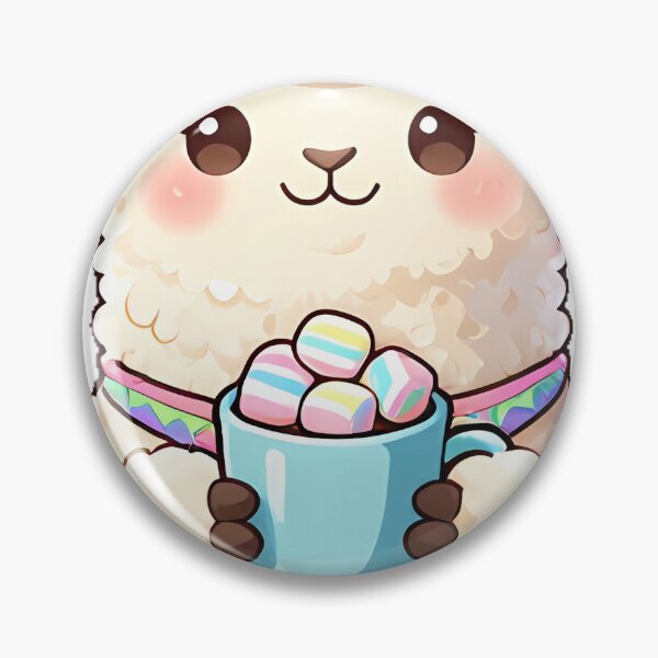 Item preview, Cute Fluffy Alpaca Barista with Hot Chocolate Marshmallow Icon designed and sold by pumsquare.