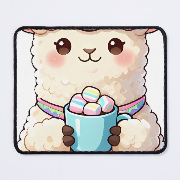 Item preview, Cute Fluffy Alpaca Barista with Hot Chocolate Marshmallow Icon designed and sold by pumsquare.