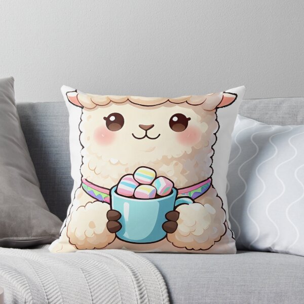Item preview, Cute Fluffy Alpaca Barista with Hot Chocolate Marshmallow Icon designed and sold by pumsquare.