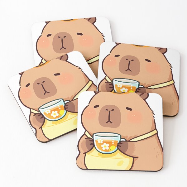Item preview, Cute Capybara Barista with Chamomile Citrus Tea Icon designed and sold by pumsquare.