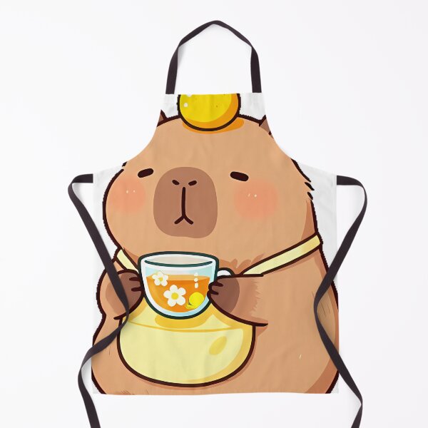 Item preview, Cute Capybara Barista with Chamomile Citrus Tea Icon designed and sold by pumsquare.