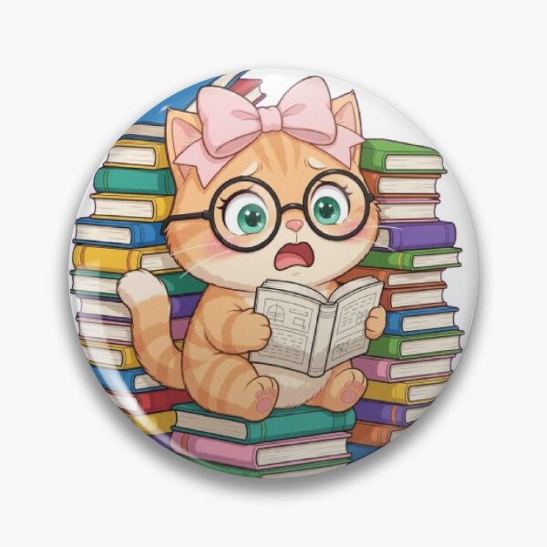 Item preview, Cute Cat Surrounded by Books designed and sold by Luna's World - Moody Vibes Studio.