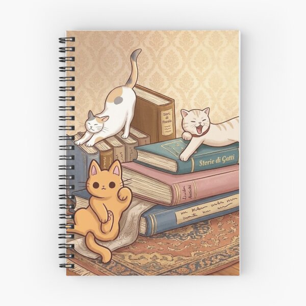 Item preview, Three Cats on a Stack of Vintage Books designed and sold by WithoutBorders4.